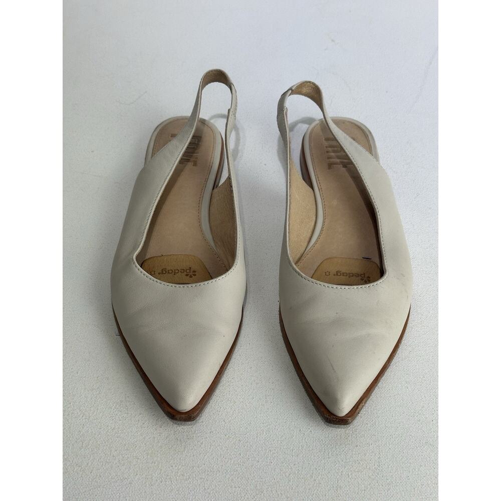 Frye Kenzie Ivory Slingback Flats Size 8 - Picture 2 of 5
